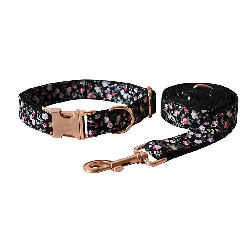 Stylish Floral Pet Leash & Collar Set