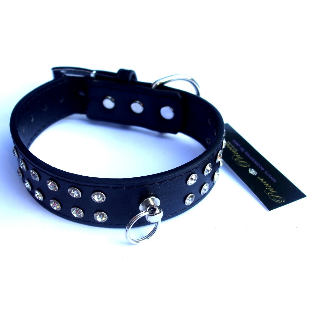 Black Diamante Collar & Lead Set