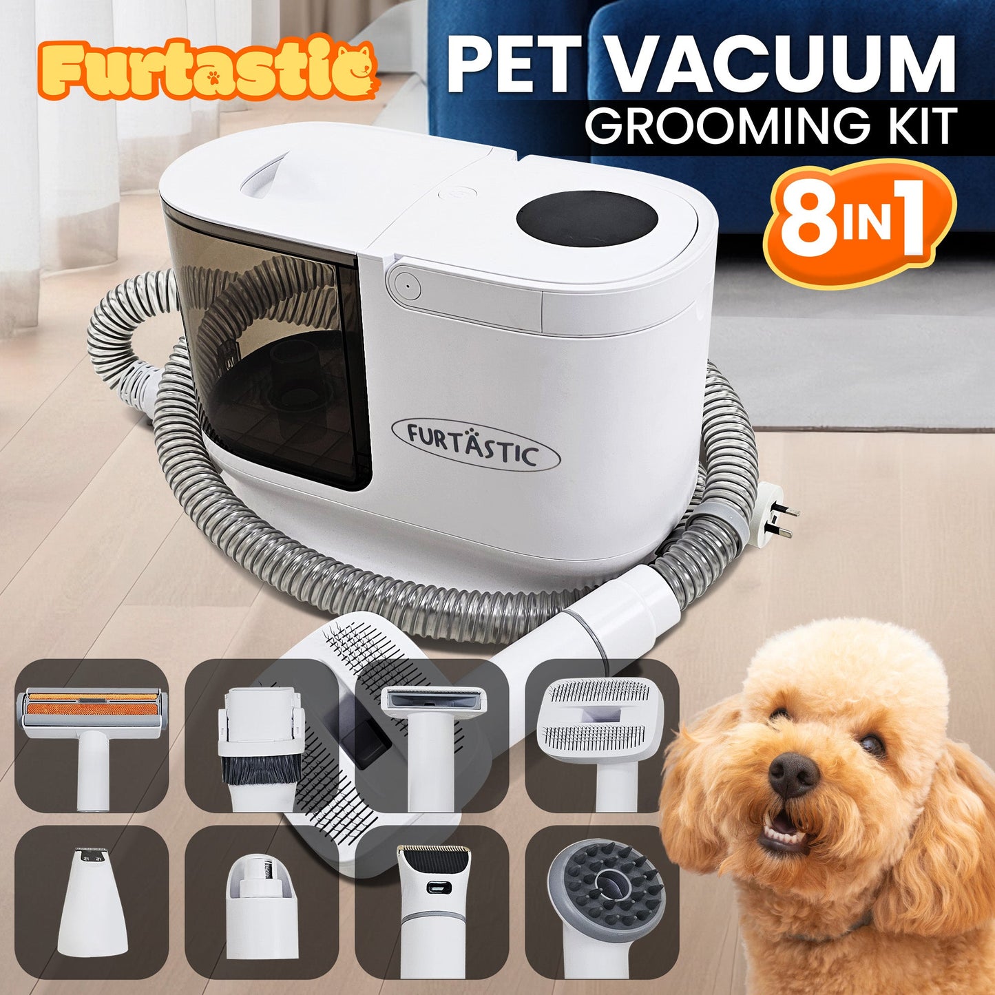 8-in-1 XL Pet Grooming Kit with Vacuum Cleaner