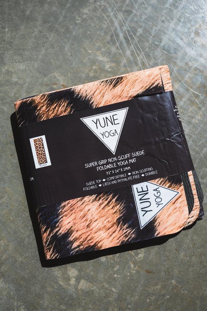 Foldable Leopard Suede Yoga Mat