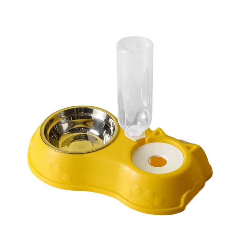 Automatic Stainless Steel Double Food Bowls