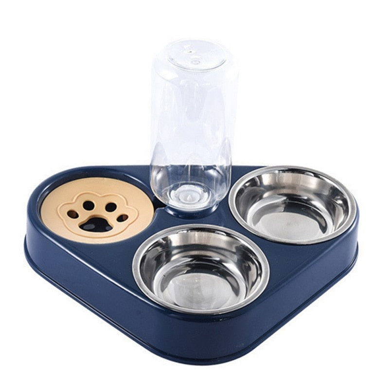Automatic Stainless Steel Double Food Bowls