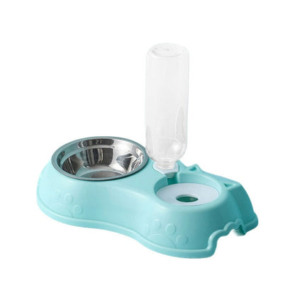 Automatic Stainless Steel Double Food Bowls