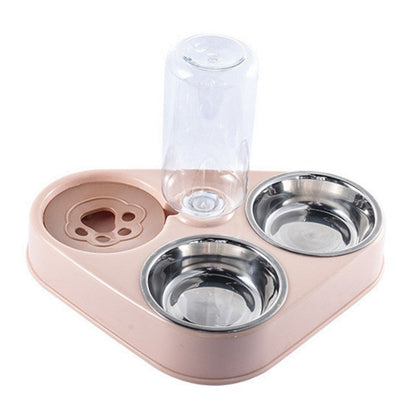 Automatic Stainless Steel Double Food Bowls