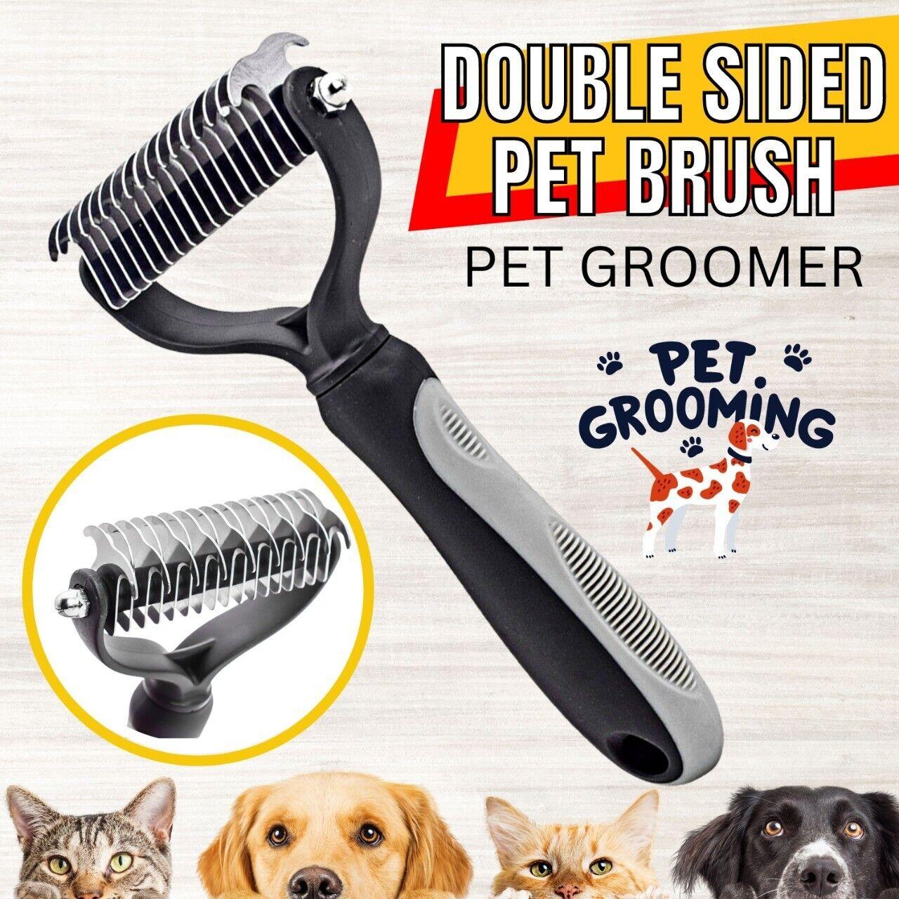 Professional 2-Sided Undercoat Shedding Comb Brush