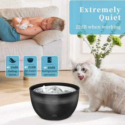 Stainless Steel Tray Pet Water Fountain