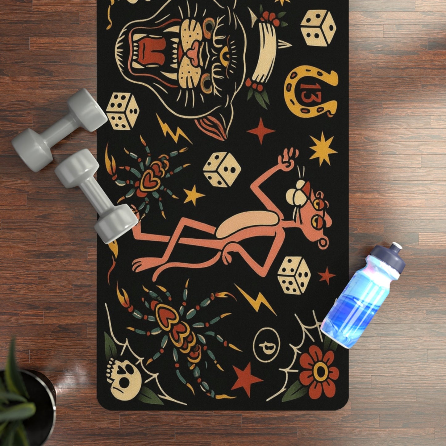 Macabre & Mantras Tattoo Design Yoga Mat