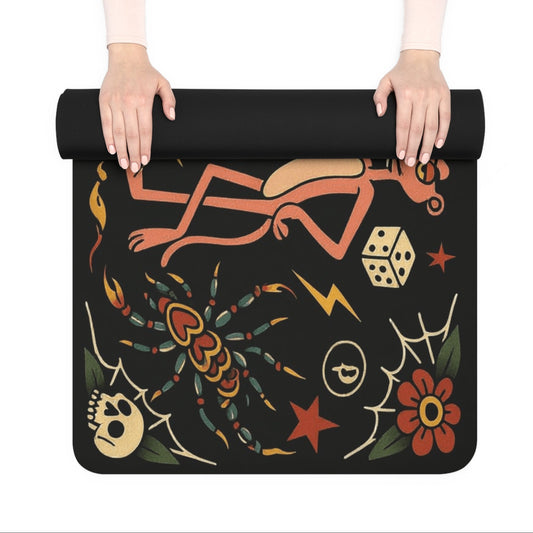 Macabre & Mantras Tattoo Design Yoga Mat