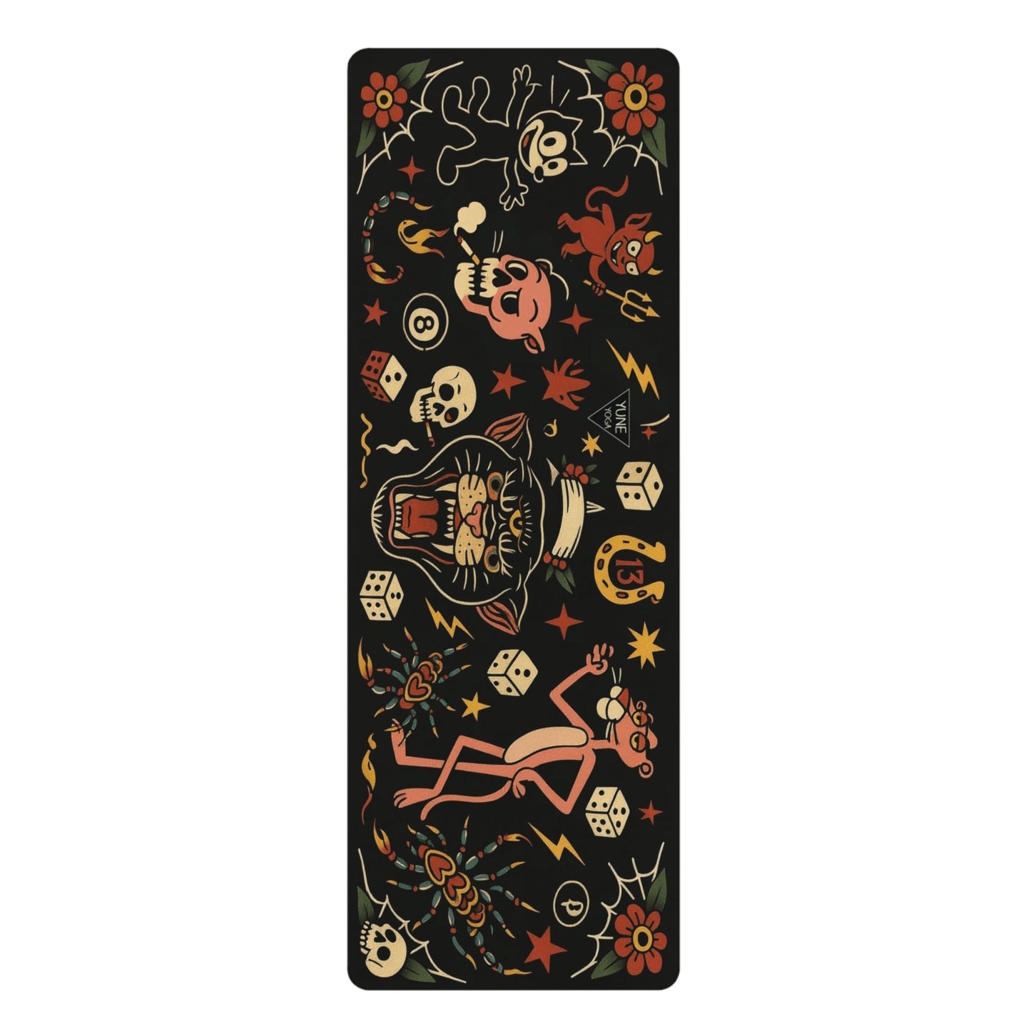 Macabre & Mantras Tattoo Design Yoga Mat